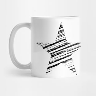 Distressed Big Black White Mug